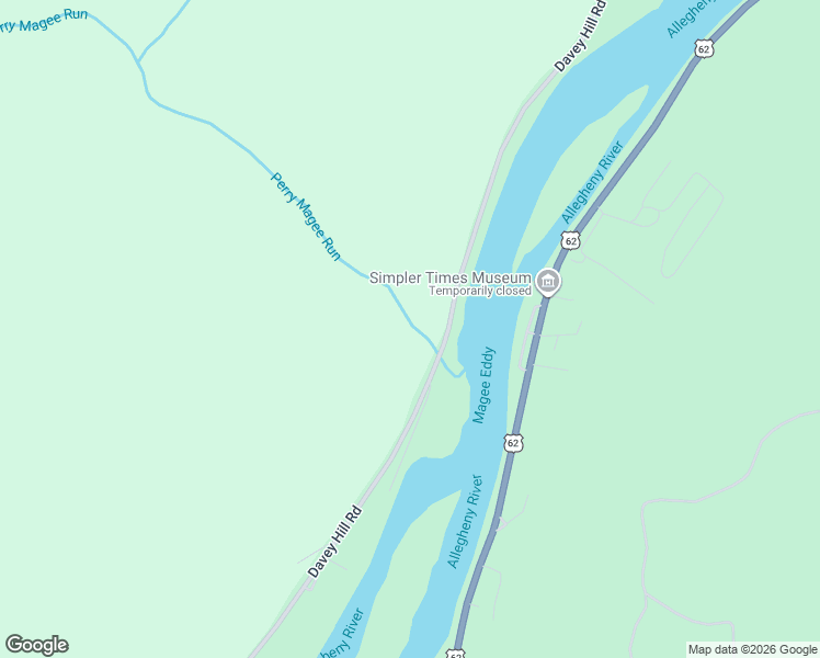 map of restaurants, bars, coffee shops, grocery stores, and more near 11082 Davey Hill Road in Tidioute