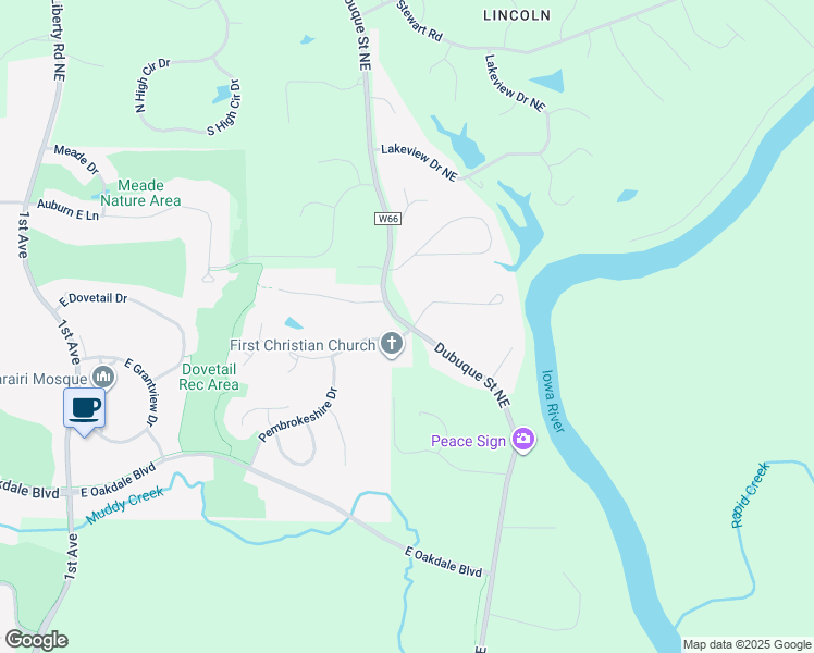 map of restaurants, bars, coffee shops, grocery stores, and more near 985 Lincolnshire Place in Coralville