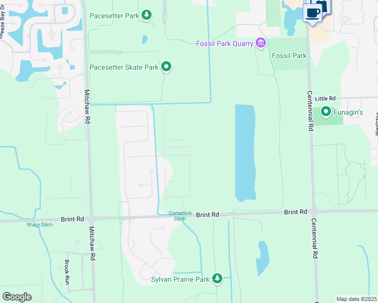 map of restaurants, bars, coffee shops, grocery stores, and more near 8732 Brint Road in Sylvania