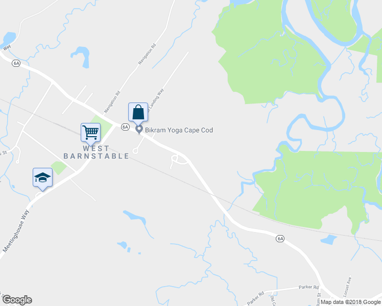 map of restaurants, bars, coffee shops, grocery stores, and more near 1140 Main Street in Barnstable