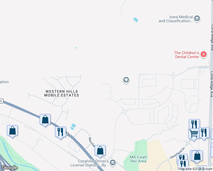 map of restaurants, bars, coffee shops, grocery stores, and more near in Iowa City