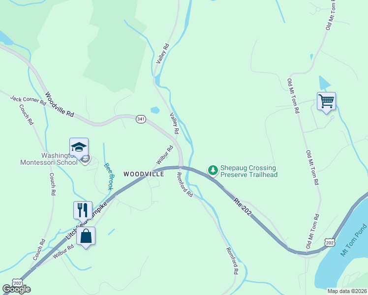 map of restaurants, bars, coffee shops, grocery stores, and more near 10 Warren Road in Washington