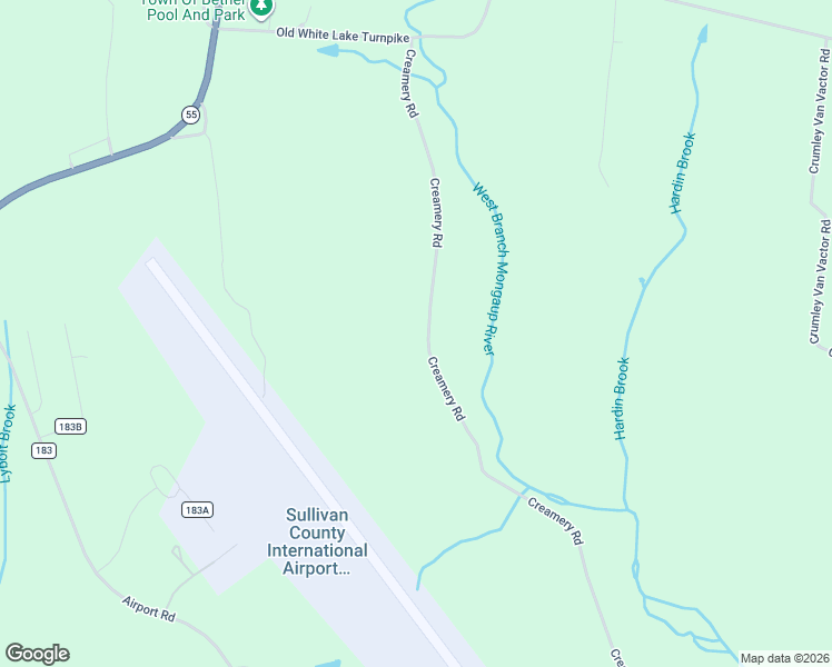 map of restaurants, bars, coffee shops, grocery stores, and more near 156 Creamery Road in Swan Lake
