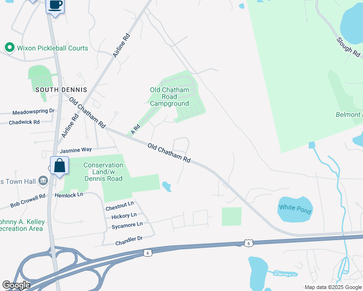 map of restaurants, bars, coffee shops, grocery stores, and more near 432 Old Chatham Road in Dennis