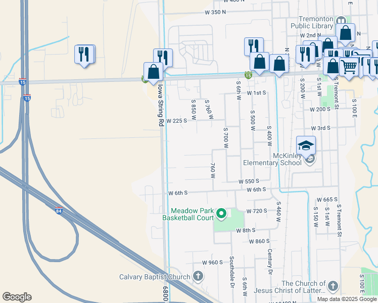 map of restaurants, bars, coffee shops, grocery stores, and more near 842 400 South in Tremonton