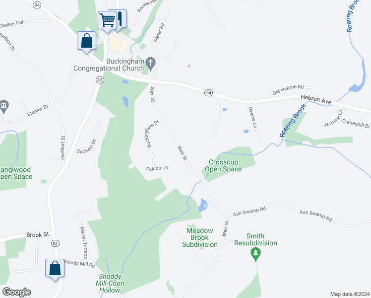 map of restaurants, bars, coffee shops, grocery stores, and more near 164 Weir Street in Glastonbury