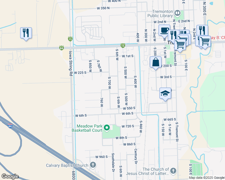 map of restaurants, bars, coffee shops, grocery stores, and more near 346 South 600 West in Tremonton