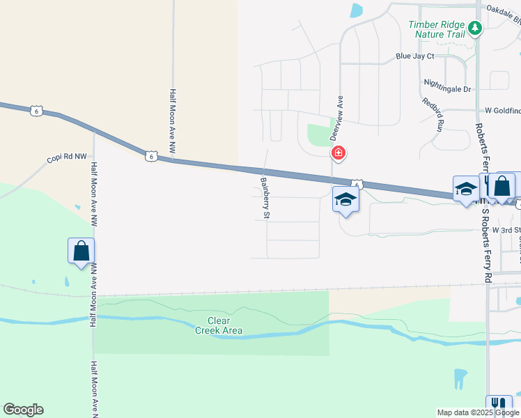 map of restaurants, bars, coffee shops, grocery stores, and more near 425 Bainberry Street in Tiffin