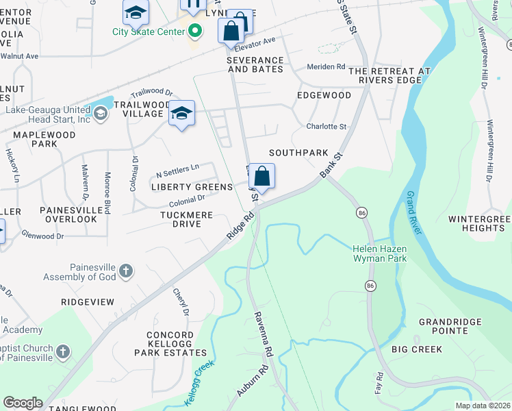 map of restaurants, bars, coffee shops, grocery stores, and more near in Lake County
