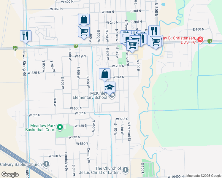 map of restaurants, bars, coffee shops, grocery stores, and more near 178 West 4th South in Tremonton