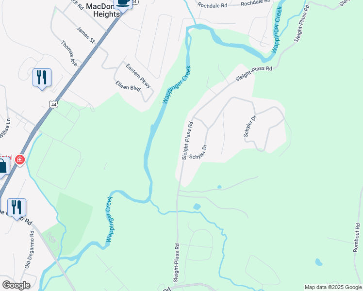 map of restaurants, bars, coffee shops, grocery stores, and more near 81 Sleight-Plass Road in Poughkeepsie