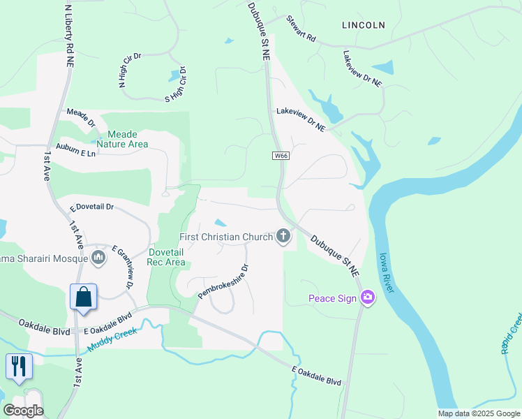 map of restaurants, bars, coffee shops, grocery stores, and more near in Johnson County