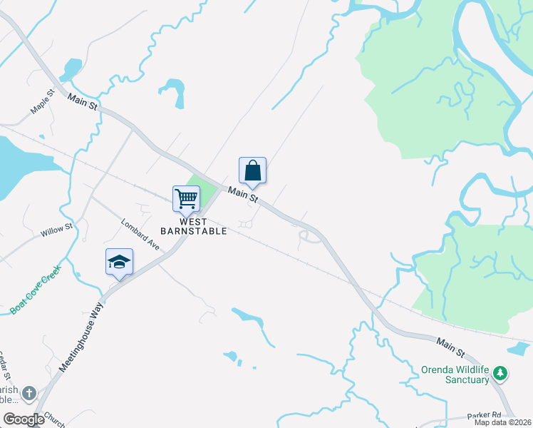 map of restaurants, bars, coffee shops, grocery stores, and more near 1049 Main Street in Barnstable