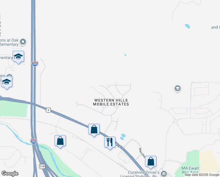 map of restaurants, bars, coffee shops, grocery stores, and more near 3701 2nd Street in Coralville