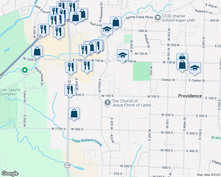 map of restaurants, bars, coffee shops, grocery stores, and more near 427 65 South in Providence