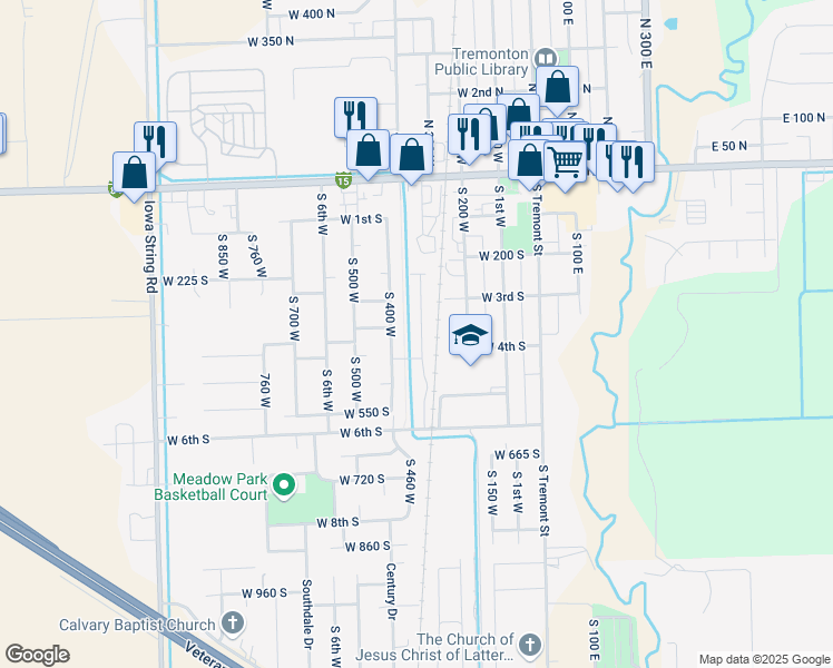 map of restaurants, bars, coffee shops, grocery stores, and more near 320 West 6th South in Tremonton