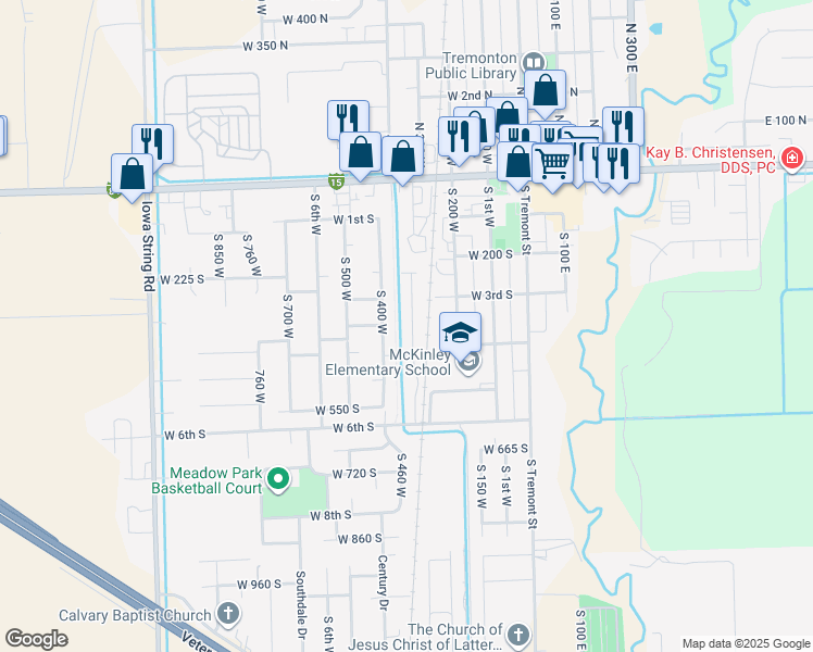 map of restaurants, bars, coffee shops, grocery stores, and more near 320 West 6th South in Tremonton