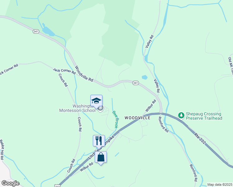 map of restaurants, bars, coffee shops, grocery stores, and more near 270 Woodville Rd in Warren