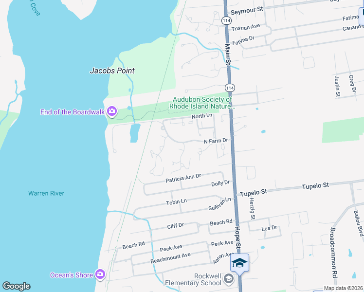 map of restaurants, bars, coffee shops, grocery stores, and more near 77 Windward Lane in Bristol