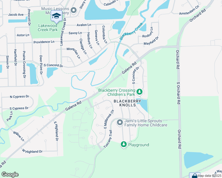 map of restaurants, bars, coffee shops, grocery stores, and more near 2843 Silver Springs Court in Yorkville