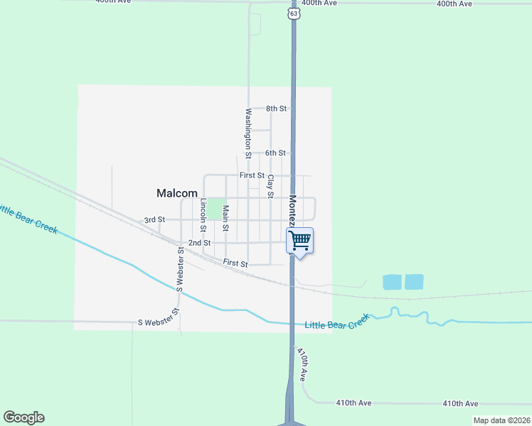 map of restaurants, bars, coffee shops, grocery stores, and more near 300-398 Clay Street in Malcom