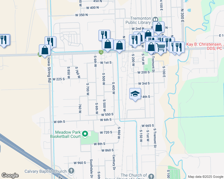 map of restaurants, bars, coffee shops, grocery stores, and more near 335 South 400 West in Tremonton