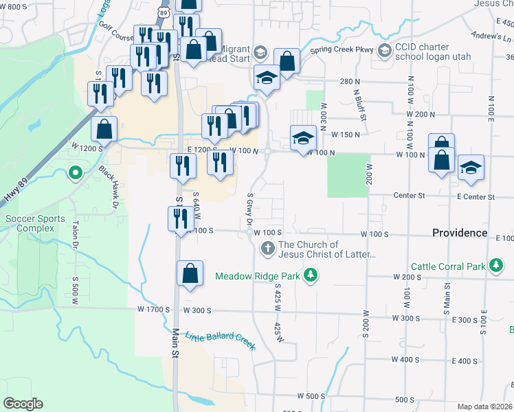 map of restaurants, bars, coffee shops, grocery stores, and more near 473 West 40 South in Providence