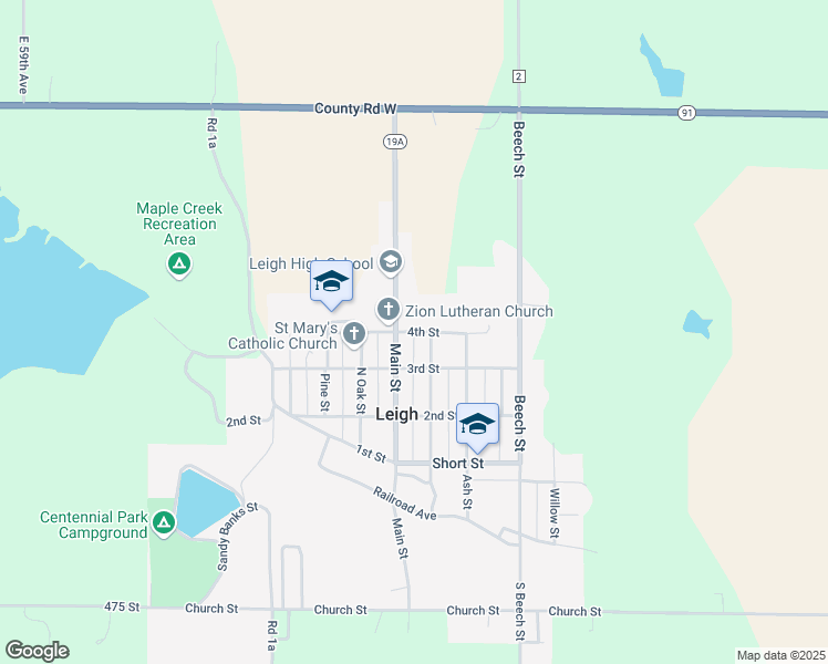 map of restaurants, bars, coffee shops, grocery stores, and more near 4th Street in Leigh