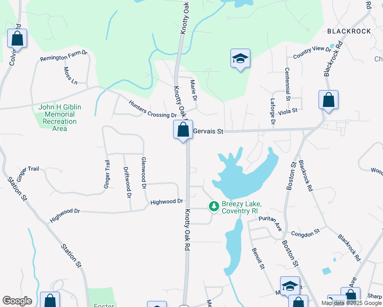 map of restaurants, bars, coffee shops, grocery stores, and more near 425 Knotty Oak Road in Coventry