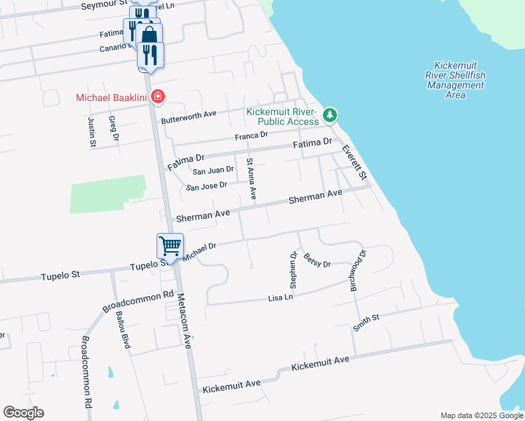 map of restaurants, bars, coffee shops, grocery stores, and more near 3 Evangeline Court in Bristol