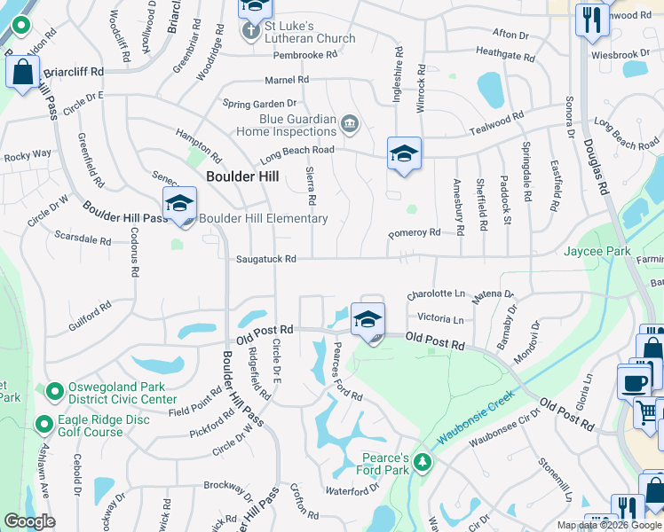 map of restaurants, bars, coffee shops, grocery stores, and more near 103 Brandon Court in Oswego