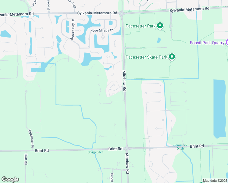 map of restaurants, bars, coffee shops, grocery stores, and more near 5350 Mitchaw Road in Sylvania
