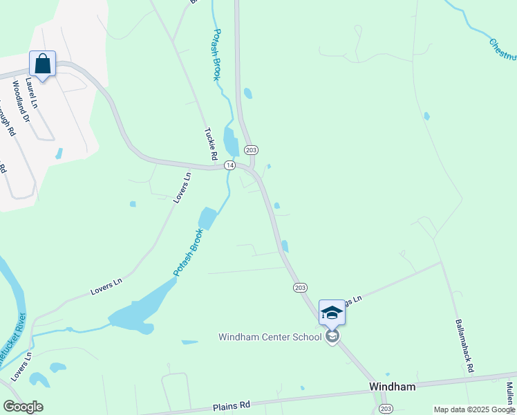 map of restaurants, bars, coffee shops, grocery stores, and more near 149 North Road in Windham