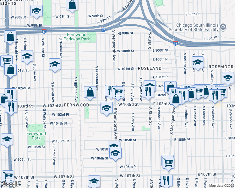 map of restaurants, bars, coffee shops, grocery stores, and more near in Chicago