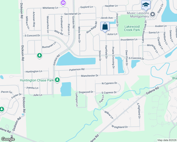 map of restaurants, bars, coffee shops, grocery stores, and more near 3033 Manchester Drive in Montgomery
