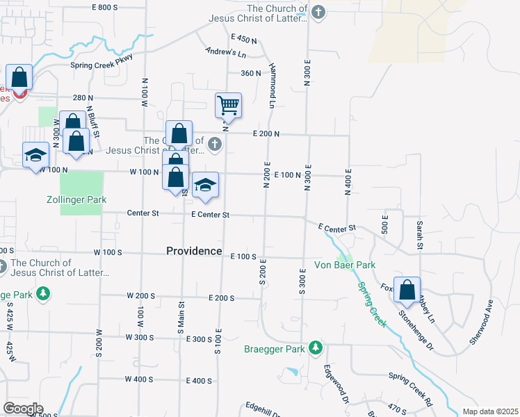 map of restaurants, bars, coffee shops, grocery stores, and more near 61 North 200 East in Providence