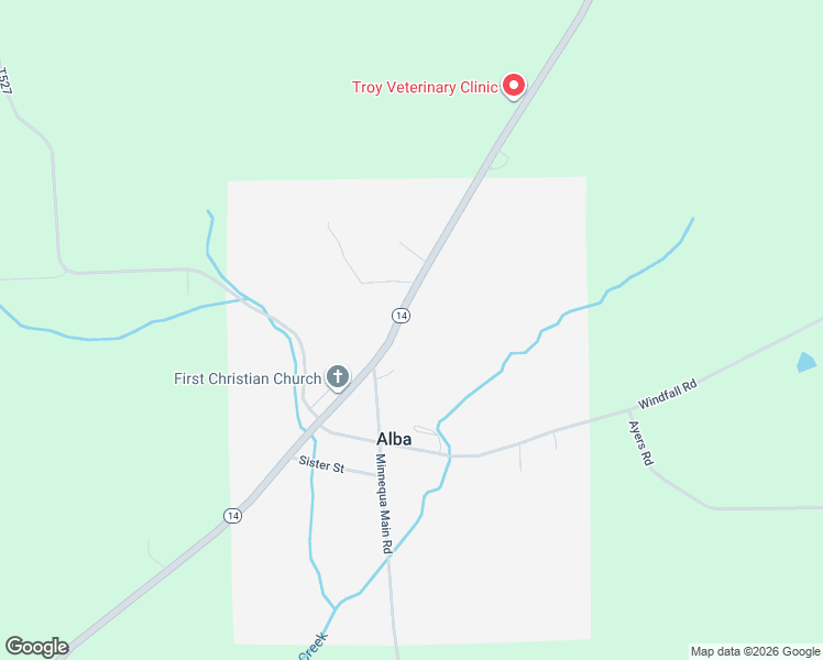 map of restaurants, bars, coffee shops, grocery stores, and more near 15078 Pennsylvania 14 in Alba