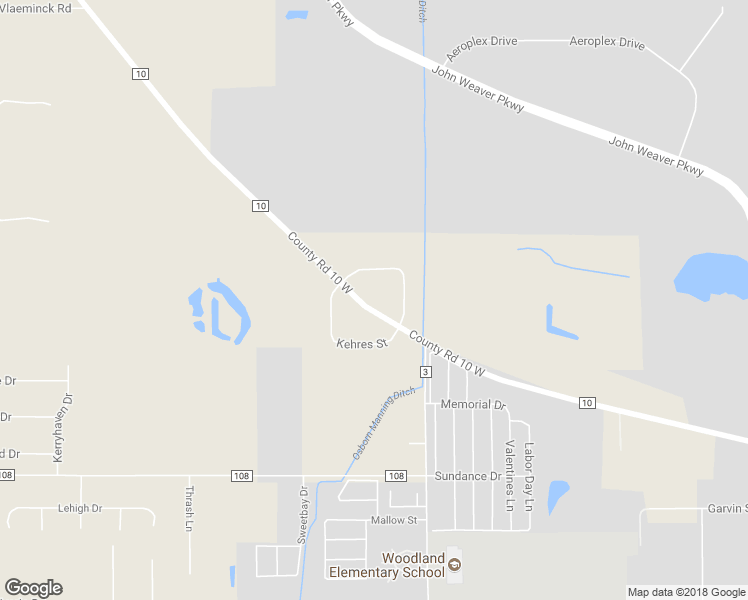 map of restaurants, bars, coffee shops, grocery stores, and more near 28867 Co Road 10 in Elkhart