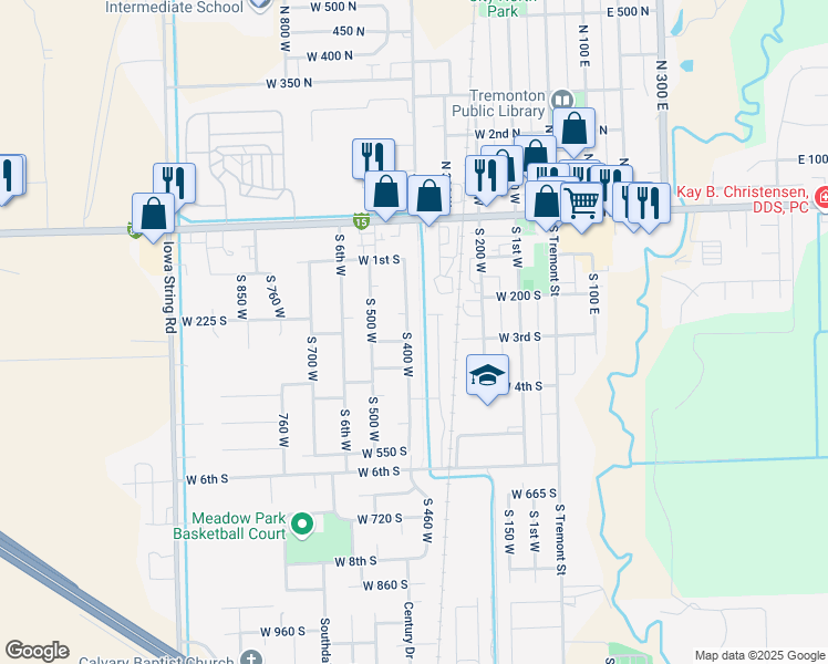 map of restaurants, bars, coffee shops, grocery stores, and more near 209 West 400 North in Tremonton