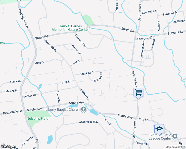 map of restaurants, bars, coffee shops, grocery stores, and more near 75 Simpkins Drive in Bristol