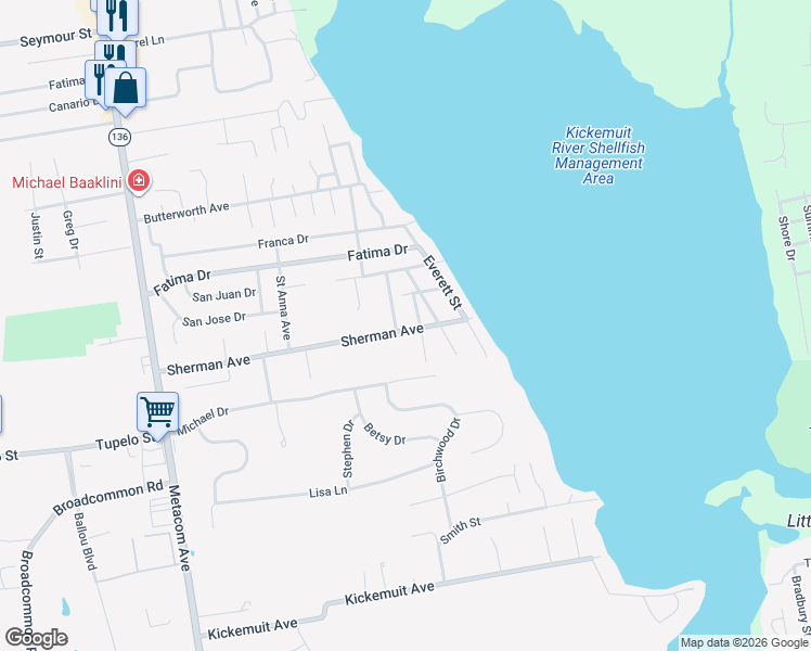 map of restaurants, bars, coffee shops, grocery stores, and more near 62 Sherman Avenue in Bristol