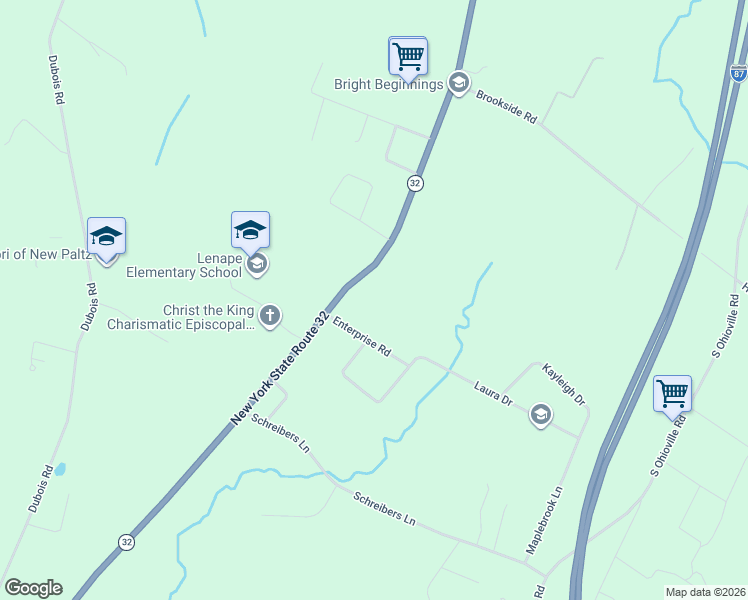 map of restaurants, bars, coffee shops, grocery stores, and more near 290 State Route 32 South in New Paltz