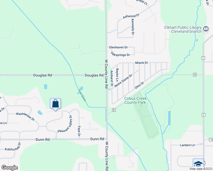 map of restaurants, bars, coffee shops, grocery stores, and more near 54152 Ash Road in Osceola