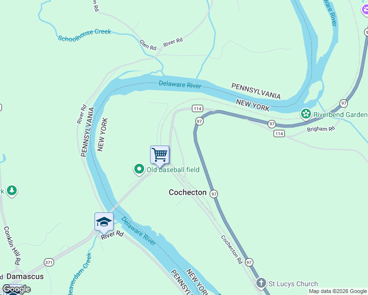 map of restaurants, bars, coffee shops, grocery stores, and more near 35 Parsonage Road in Cochecton