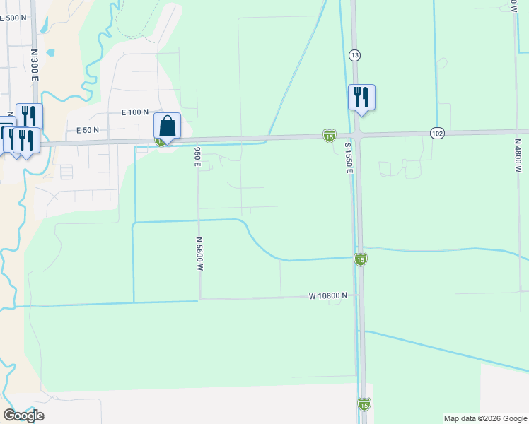 map of restaurants, bars, coffee shops, grocery stores, and more near 1204 East 250 South in Tremonton