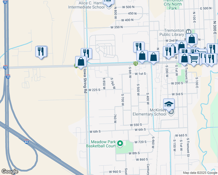 map of restaurants, bars, coffee shops, grocery stores, and more near 806 West 225 South in Tremonton