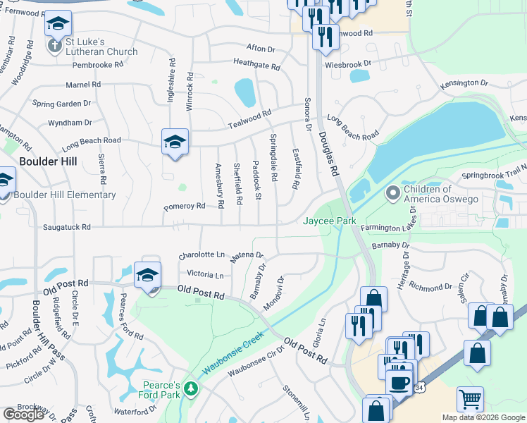 map of restaurants, bars, coffee shops, grocery stores, and more near 81 Paddock Street in Montgomery