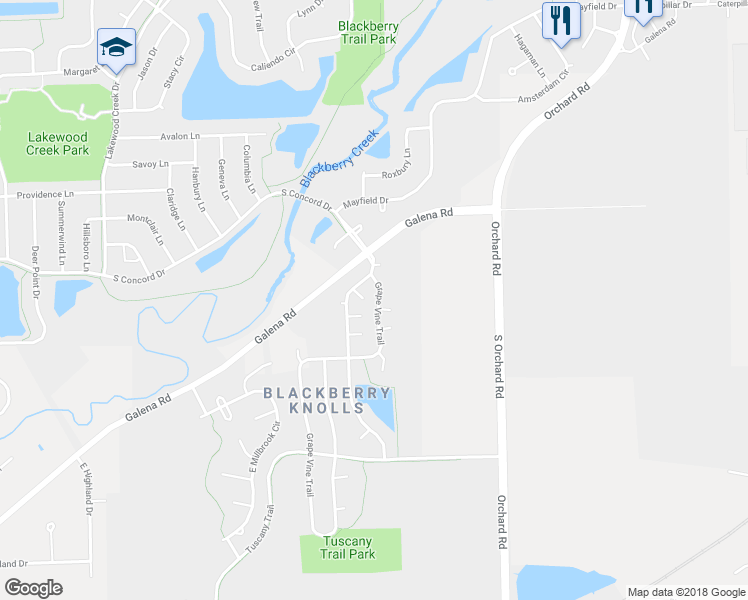 map of restaurants, bars, coffee shops, grocery stores, and more near 315 Grape Vine Trail in Oswego