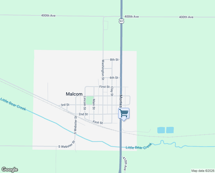 map of restaurants, bars, coffee shops, grocery stores, and more near 548 5th St in Malcom