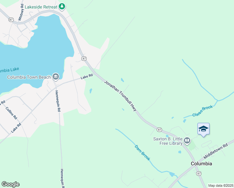 map of restaurants, bars, coffee shops, grocery stores, and more near 254 Connecticut 87 in Columbia